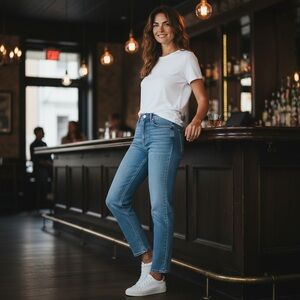 Signature by Levi Strauss Light Blue Straight Leg Jeans